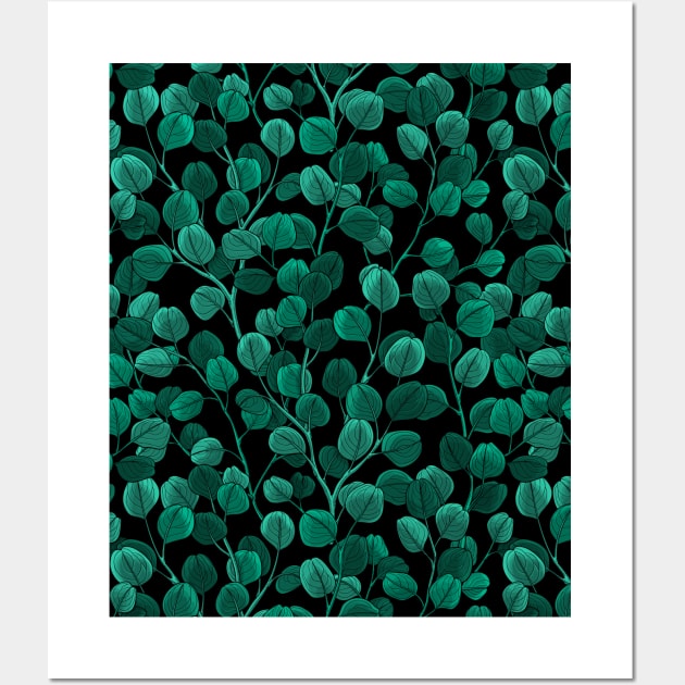 Eucalyptus on black Wall Art by katerinamk